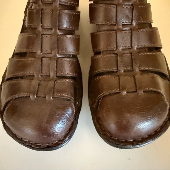 boc Women's Woven Mule Adjustable Strap Size 8 Brown Faux Leather with Buckle - Picture 5 of 13